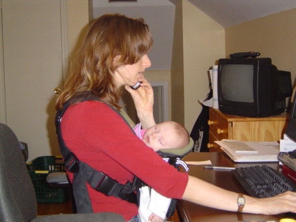 Alicia Davis, RD, working from the spare bedroom in the early days of Dietitians On Demand. 